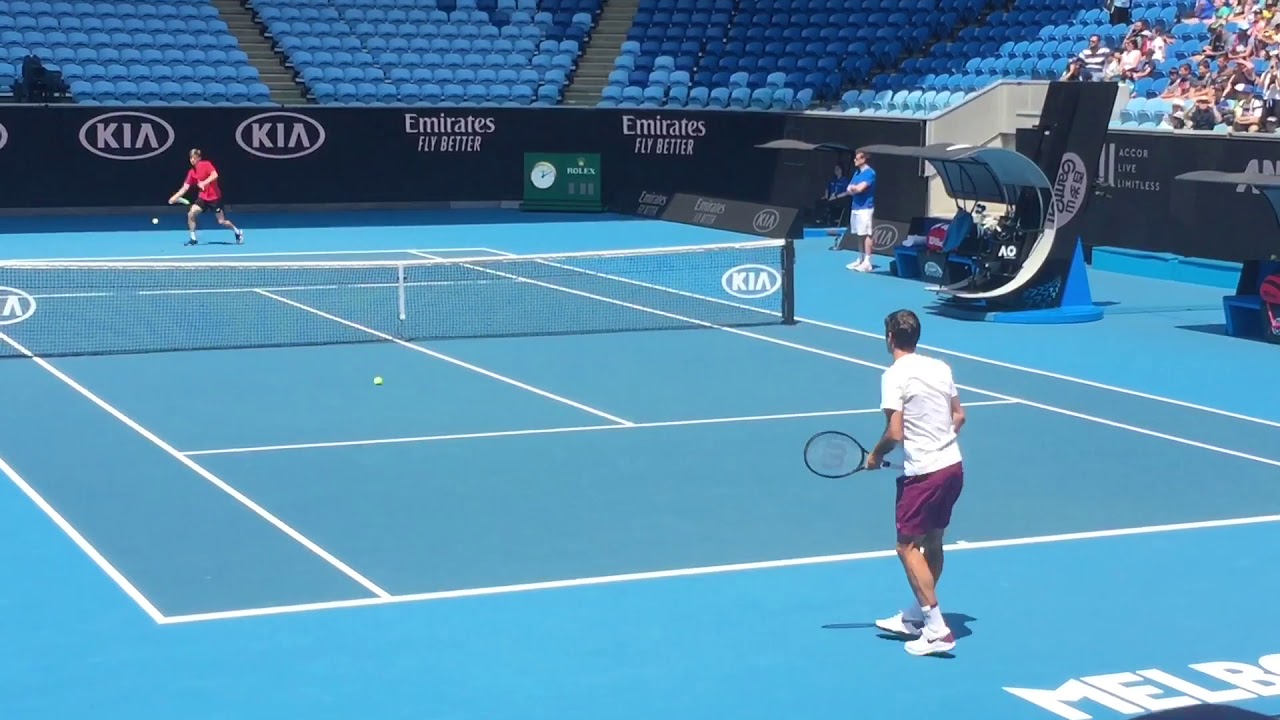 Federer / Goffin Practice AO 2020