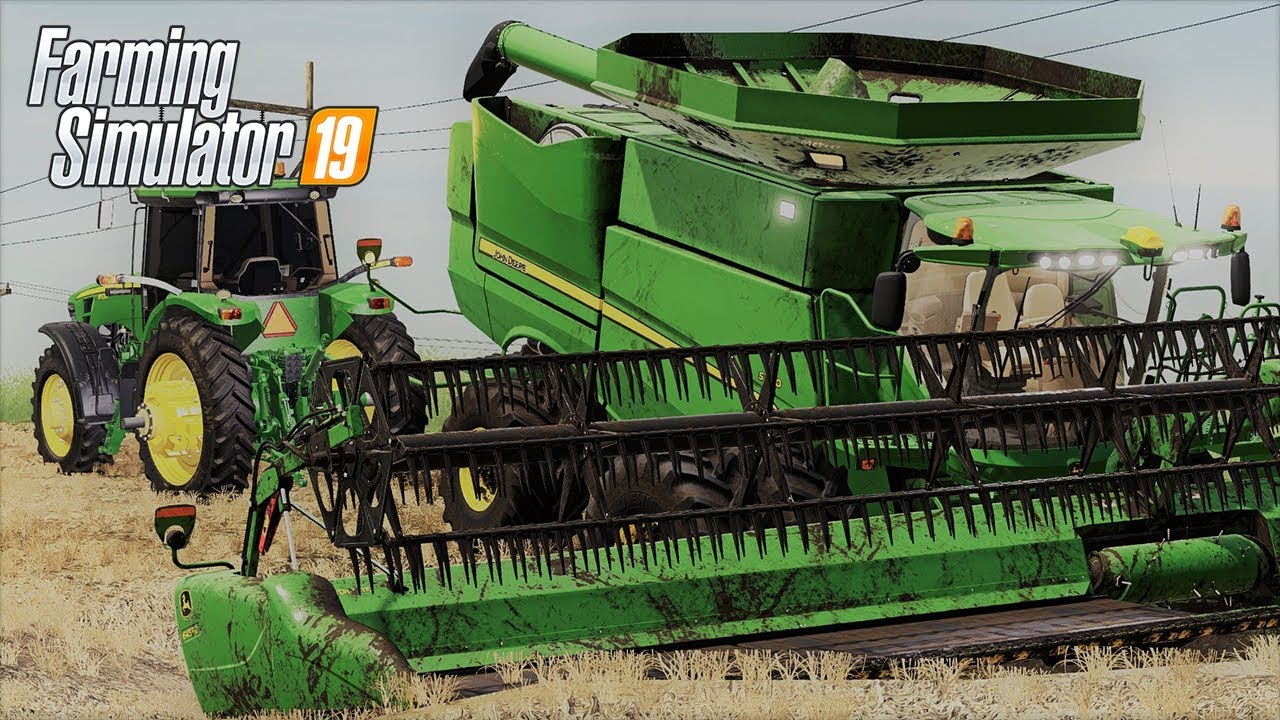 JOHN DEERE COMBINE STUCK IN MUD - COUNTY LINE SEASONS FS19 (ROLEPLAY)