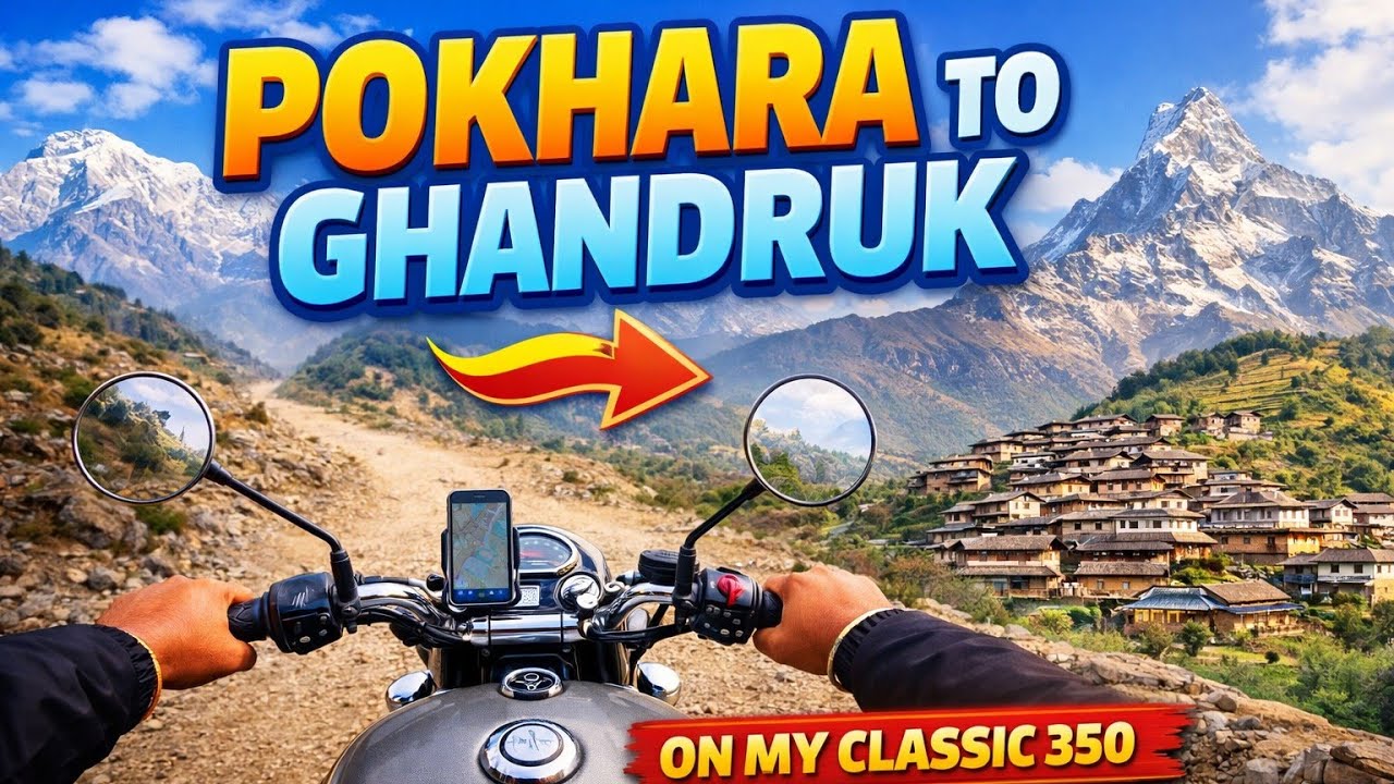 Epic Ride to Ghandruk on Classic 350 🏔️ | Nepal Vlog 