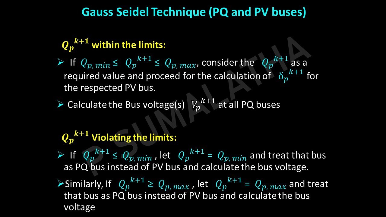 Gauss Seidel Iterative Technique (PQ and PV buses)