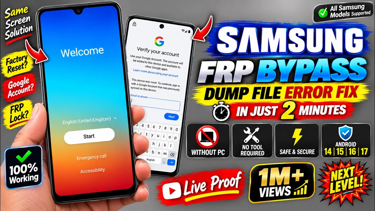 🚨 Bye Bye FRP Lock 😱 Samsung FRP Unlock Latest Method 2026 | Android 13 14 15 16 Fast Trick 🔓