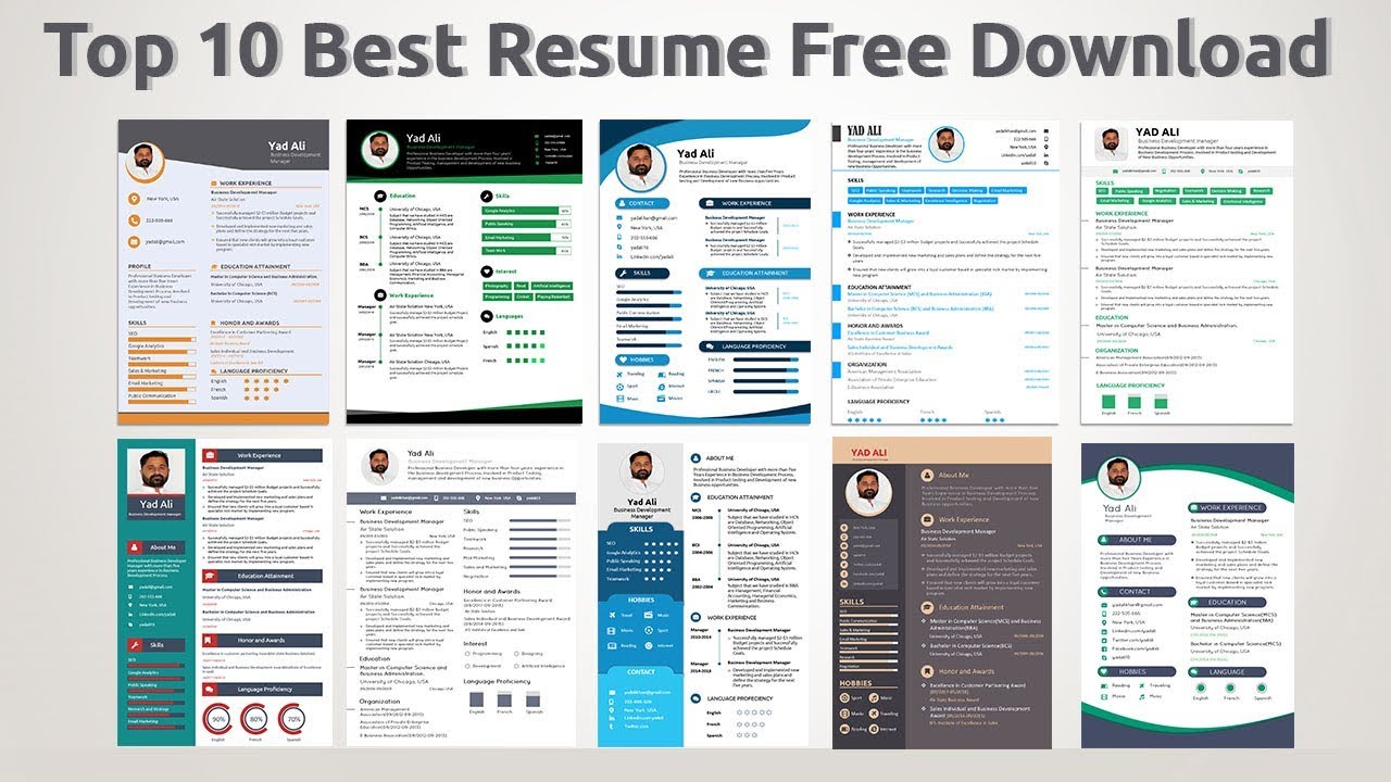 Top 10 Best Resume templates free Download 2023 || Top 10 Word Resume Format free download || Resume