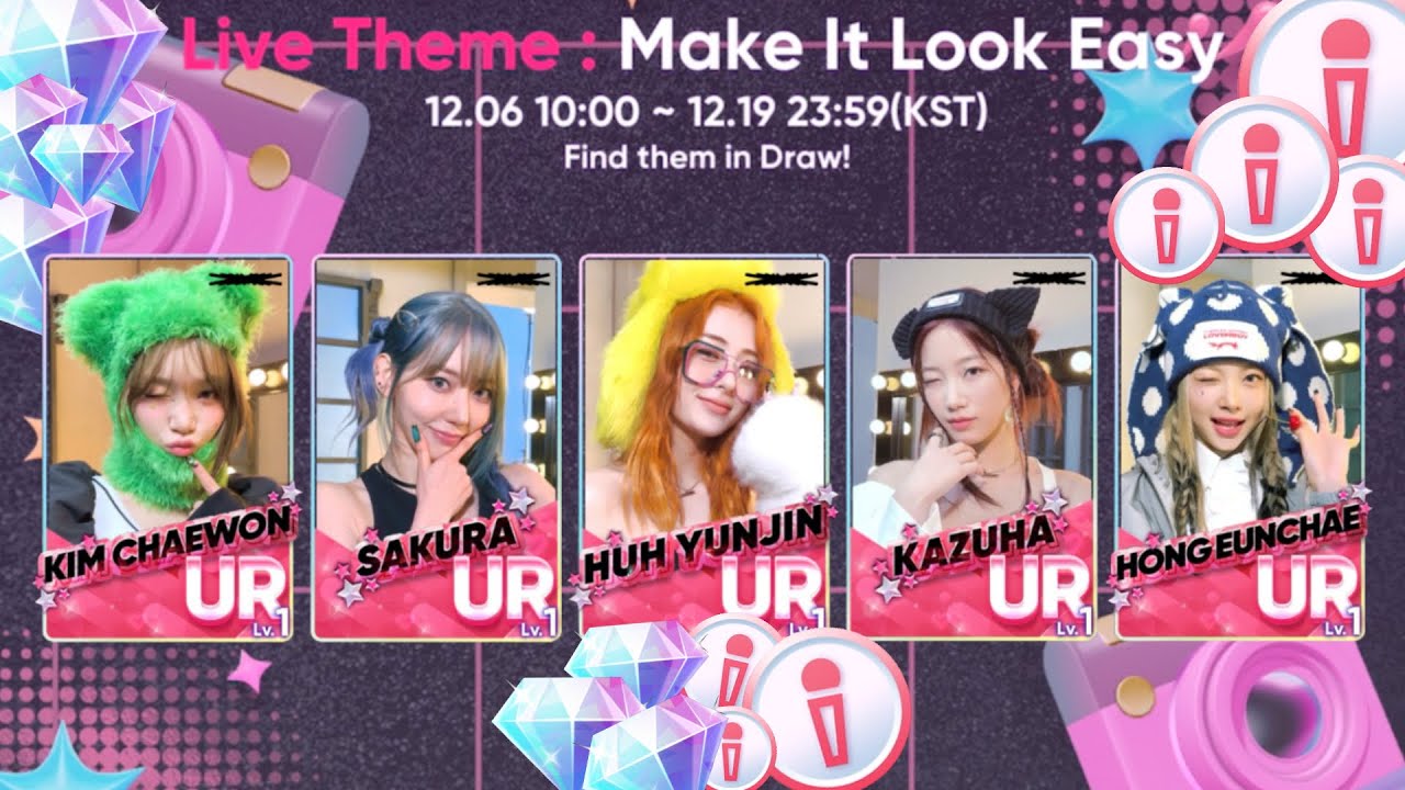 [rhythm hive] ‼️ LIVE THEME: spending 2.8k gems on le sserafim ‘make it look easy’ 📸