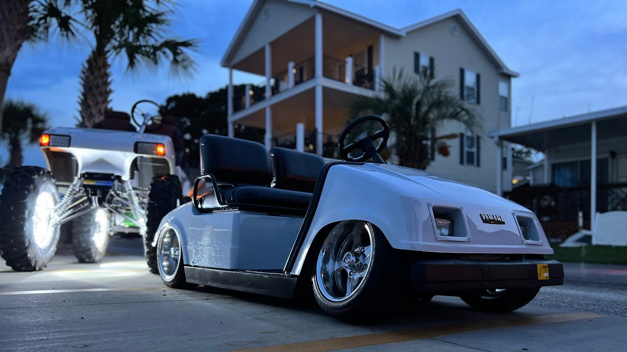 Jeremy’s Custom Bagged Yamaha G8 Golf Cart I seen while on vacation @ Ocean Lakes Family Campground
