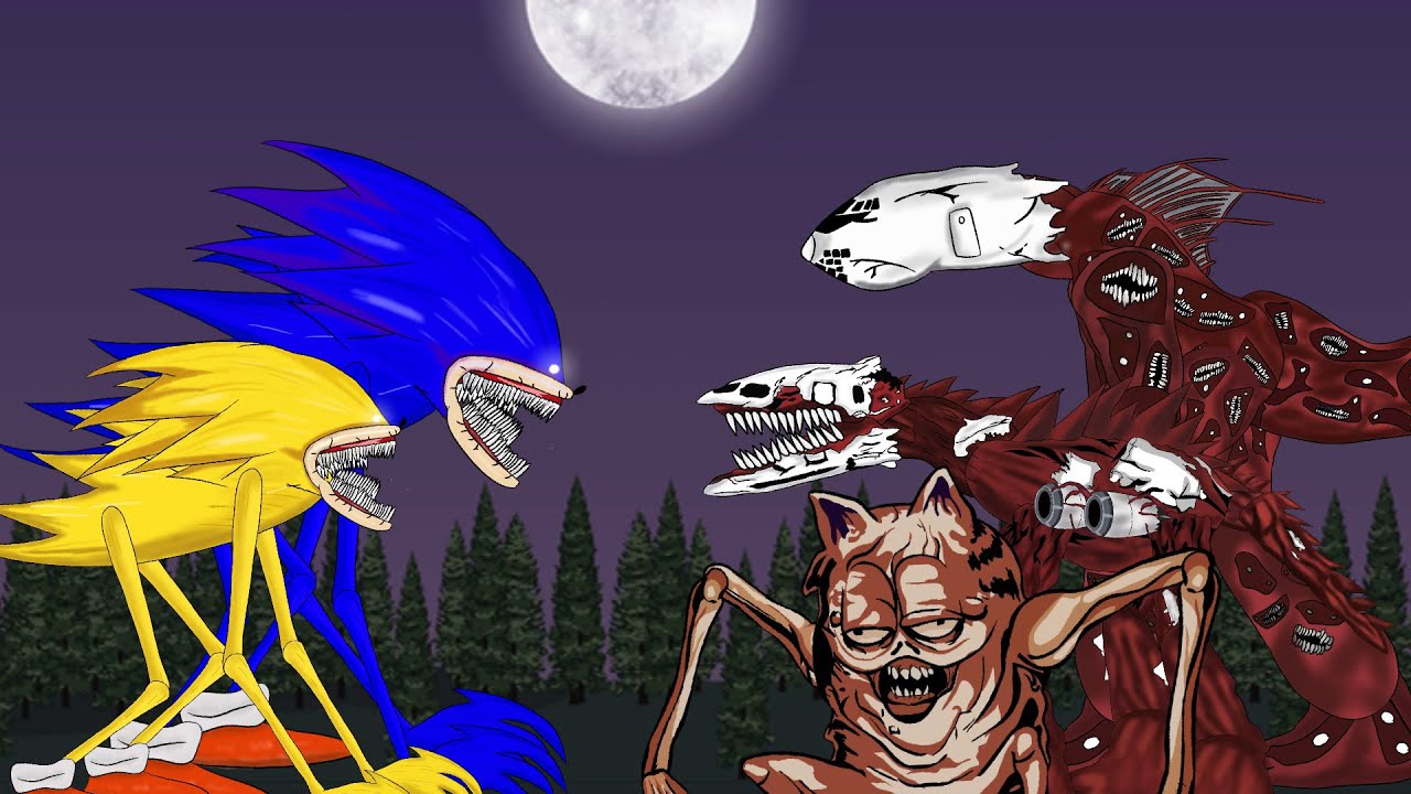 Shin Sonic Tapes vs Gorefield, Infected Sky. Animation Drawing Cartoon 2