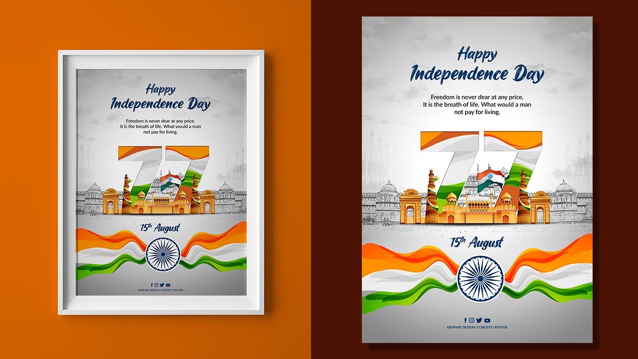 Independence Day Poster Design | 15 August | #independenceday Banner Design In Photoshop