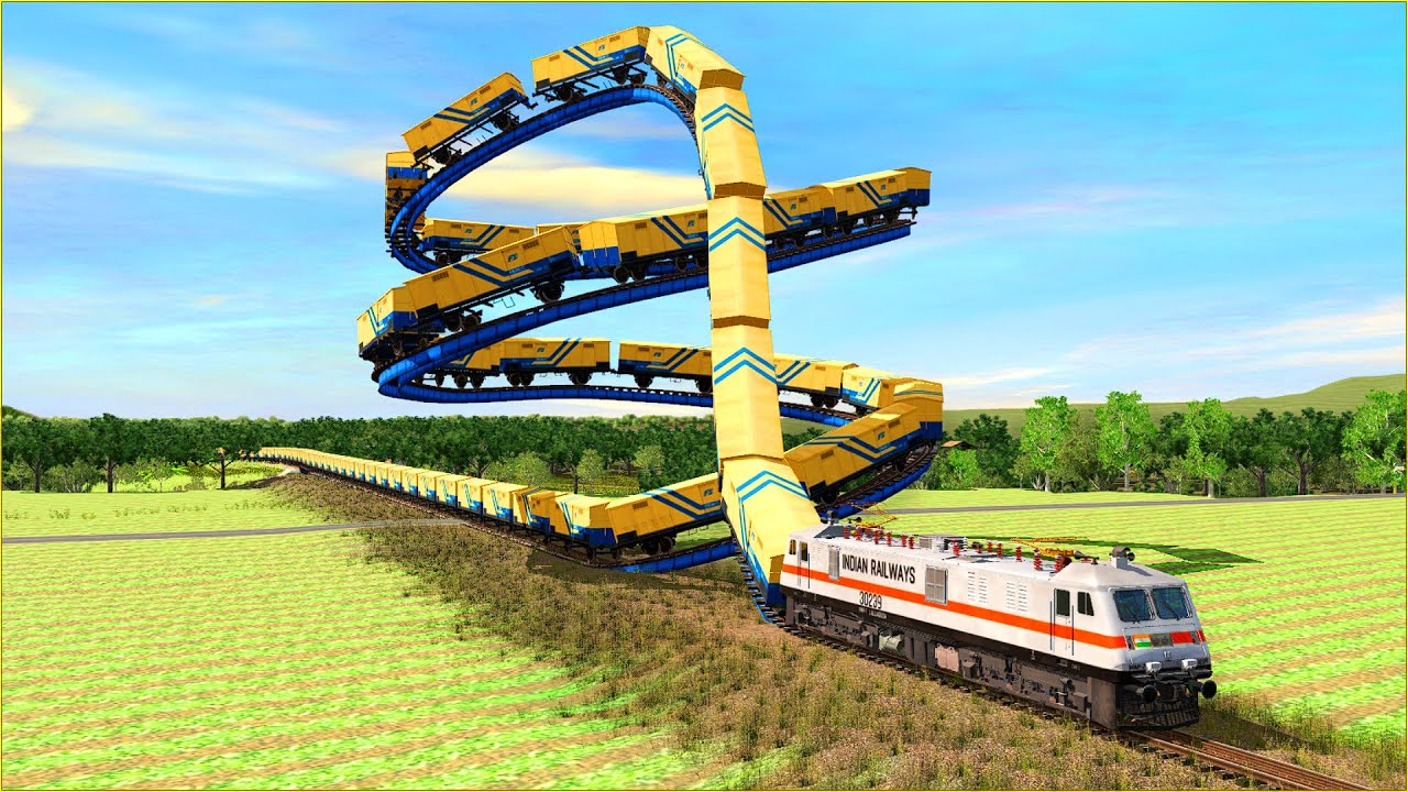 Trains vs Messy Railroad Tracks #1 | Bumpy Forked Messy Railroad Track | Trainz Simulator 2019
