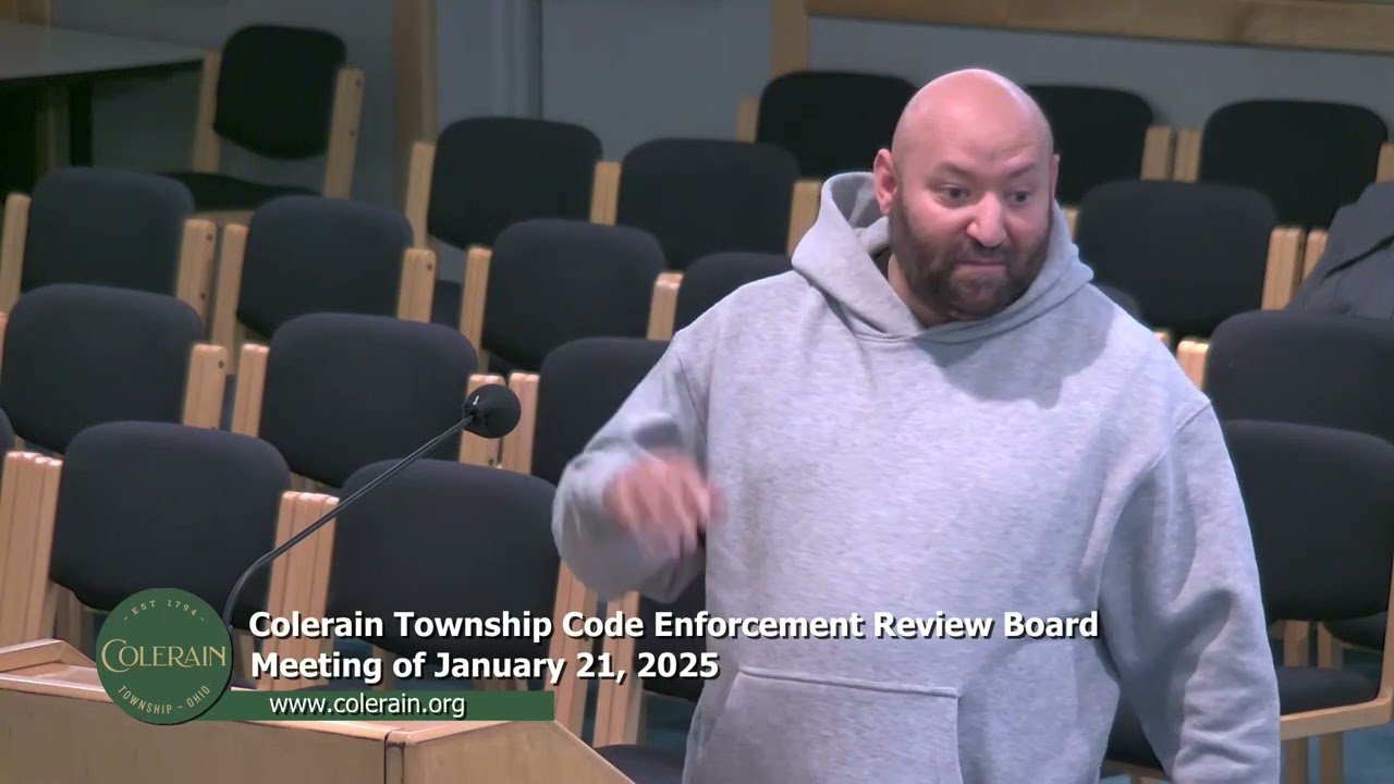 Colerain Township Code Enforcement Review Board Meeting of January 21, 2026