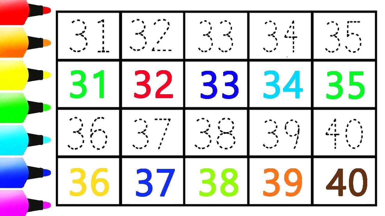 How to Write and Read Numbers 31 to 40 /// Easy Learn Numbers 31 to 40 for Kids /// Ks Art