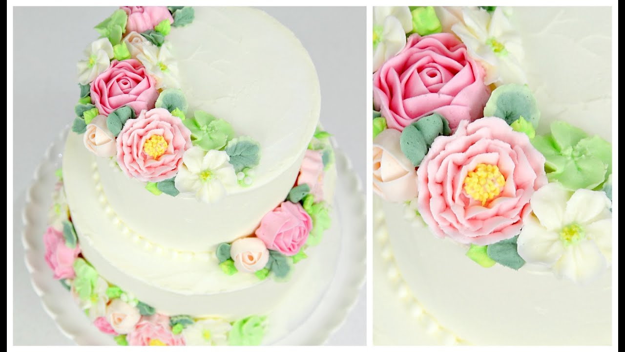 Buttercream Flower Wedding Cake Tutorial - CAKE STYLE