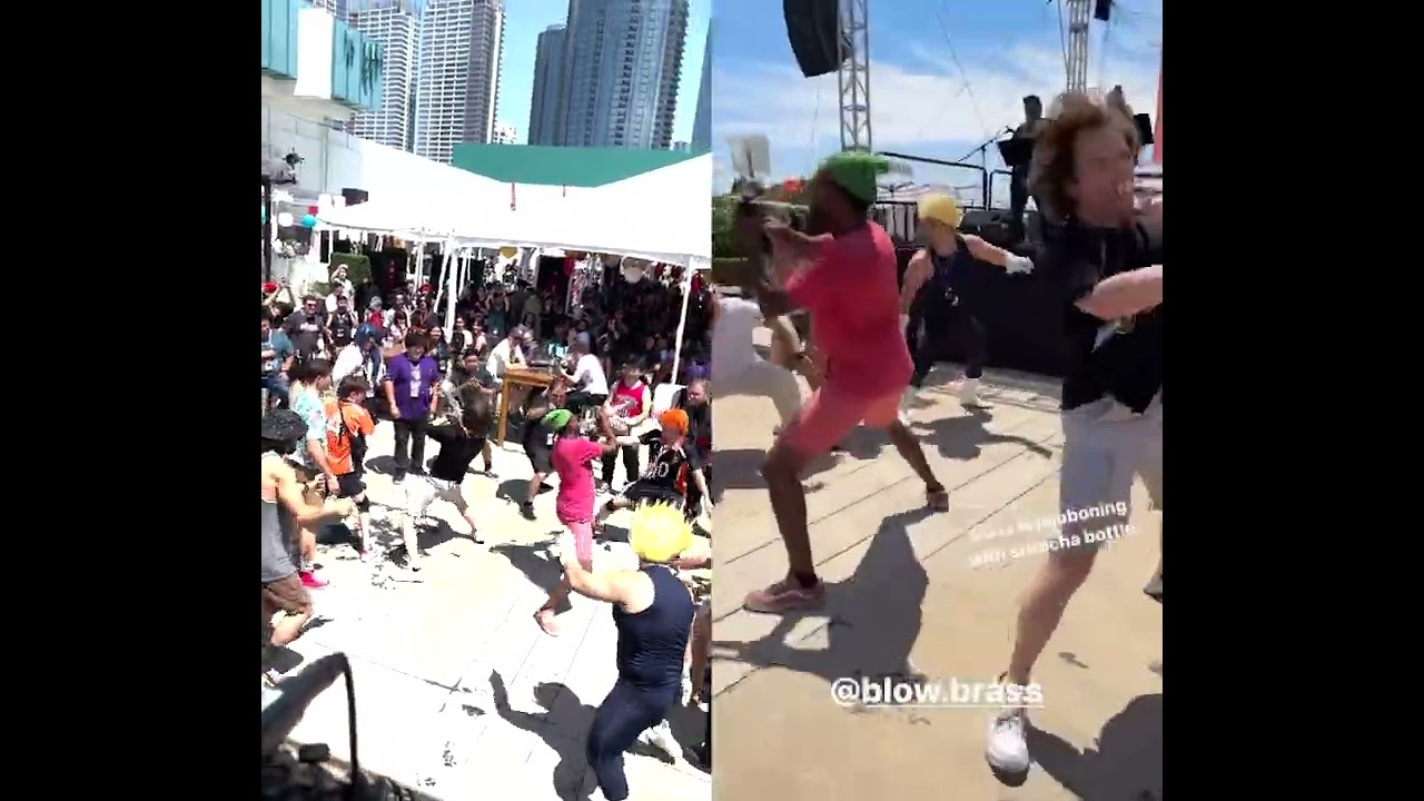 Jojo Posing at Anime Expo while Playing Giorno's Theme