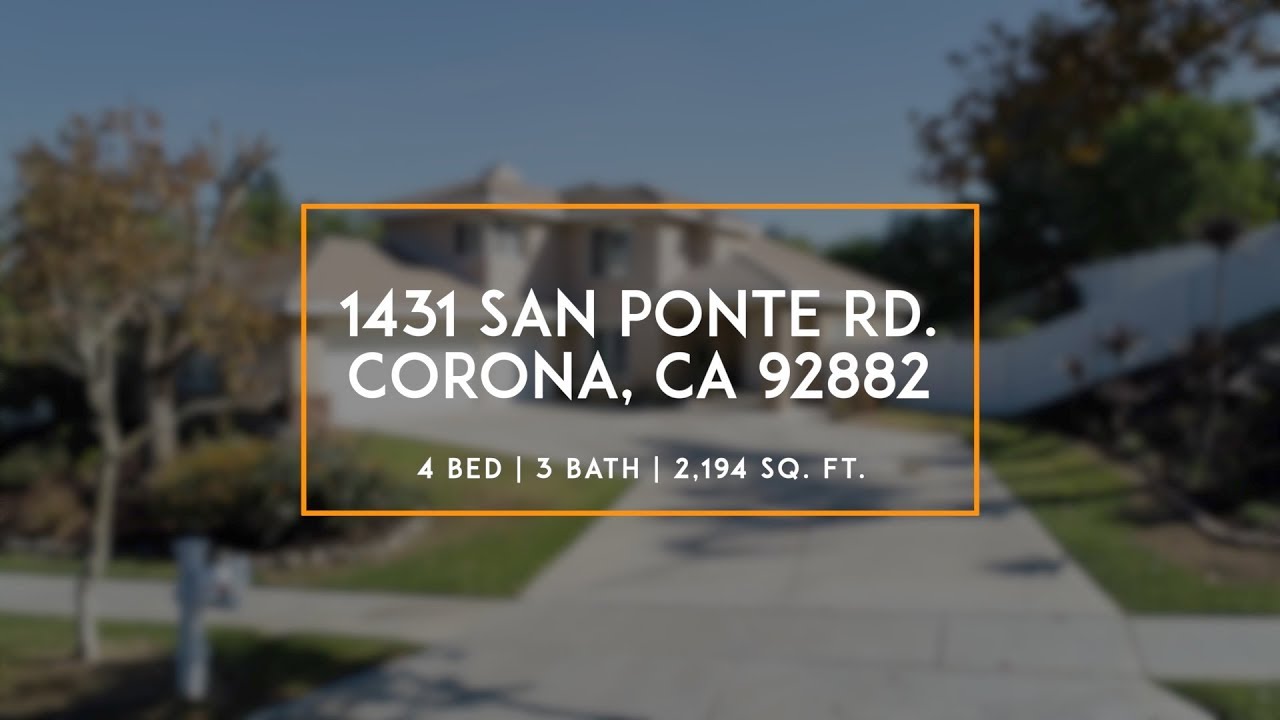 Video Tour | 1431 San Ponte Rd. Corona, CA 92882
