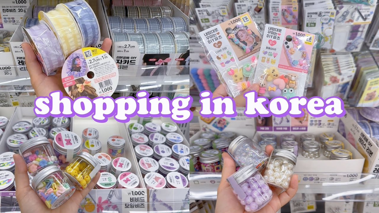 shopping in korea vlog 🇰🇷 beads haul 🍒 daiso hobby & crafts 다이소 신상