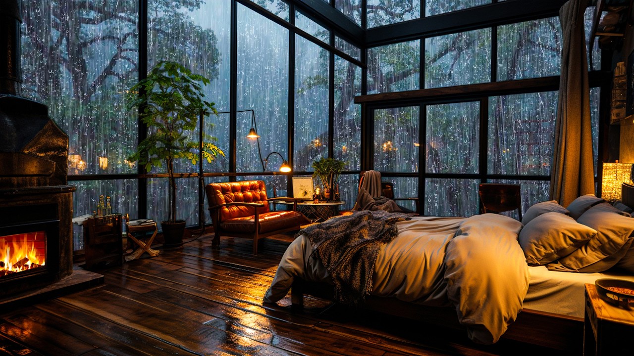 Sleep Quickly & Peacefully – Intense Window Rain and Thunder for Deep Rest