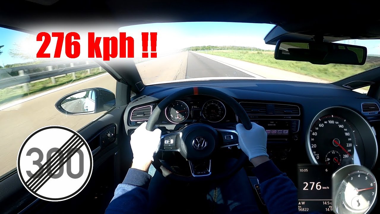VW GOLF 7 GTI CLUBSPORT RABBIT TOP SPEED NO LIMIT AUTOBAHN GERMANY