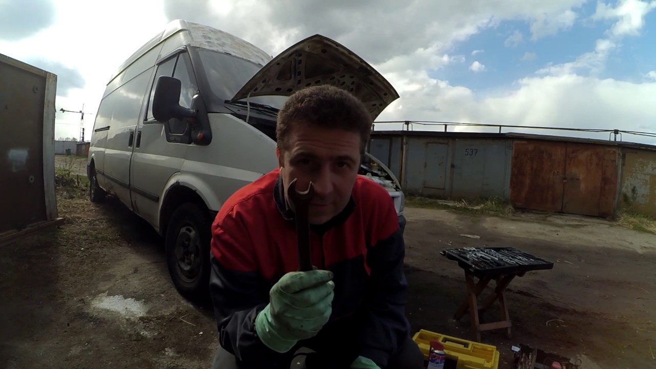 Ford Transit 2005 г.в. 3 серия. Замена насоса ГУР, помпы