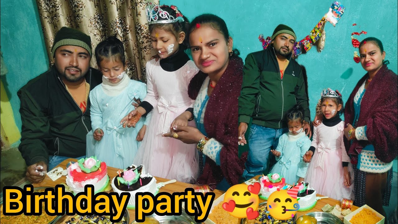 तीनों बेटियों का बर्थडे एक साथ बर्थडे पार्टी में खूब मस्ती कर ली आज 🥰🥳