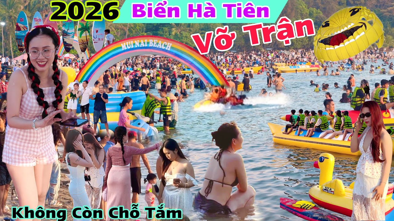 Khám Phá Biển Hà Tiên Mũi Nai Tết 2026 Không còn chỗ tắm đến đêm luôn bất ngờ với giá vé giá xe máy