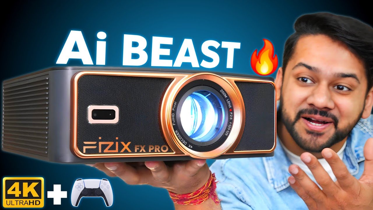 Fizix FX Pro Projector Review | Premium Ai Features, 1800 ANSI Brightness, 4K HDR10 with Game Mode🔥