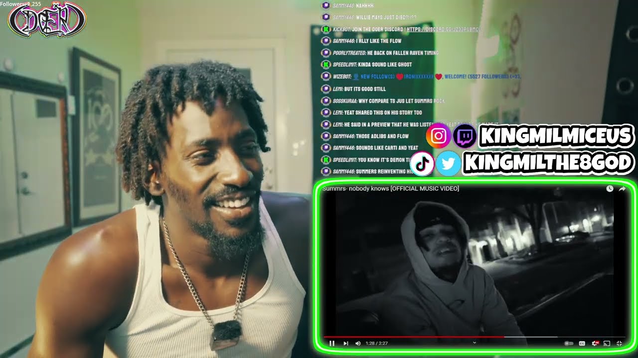 The 8 God Reacts to: Summrs - Nobody Knows (Music Video)