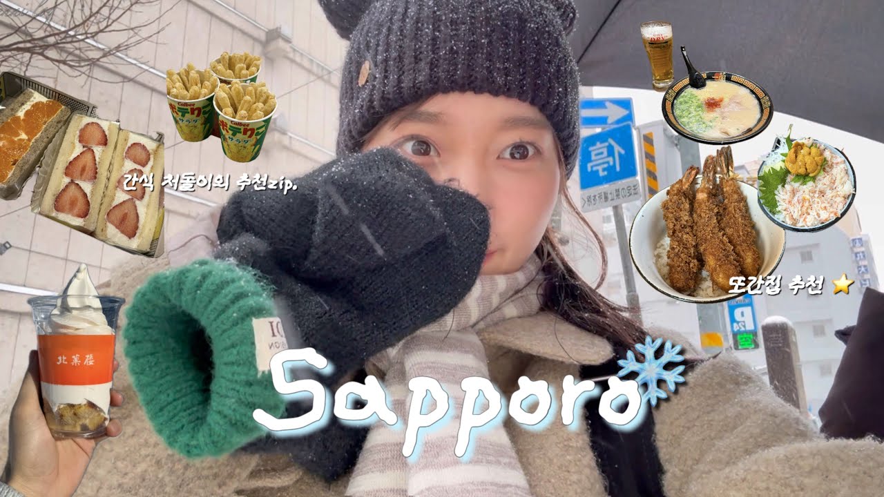 삿포로 여행 vlog. 겨울을 느끼려면 삿포로를 가야해 ☃️✩⡱  | 간식 처돌이의 간식 모음 🍡🍦🥨 | 오타루 알차게 즐기는 법 | 또또간집 추천 🍛