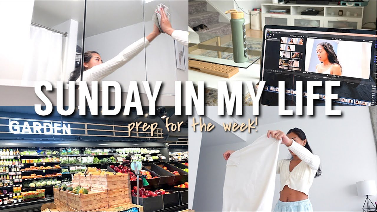 SUNDAY RESET 🧺 cleaning my apartment, grocery shopping, planning for a productive week + skincare!