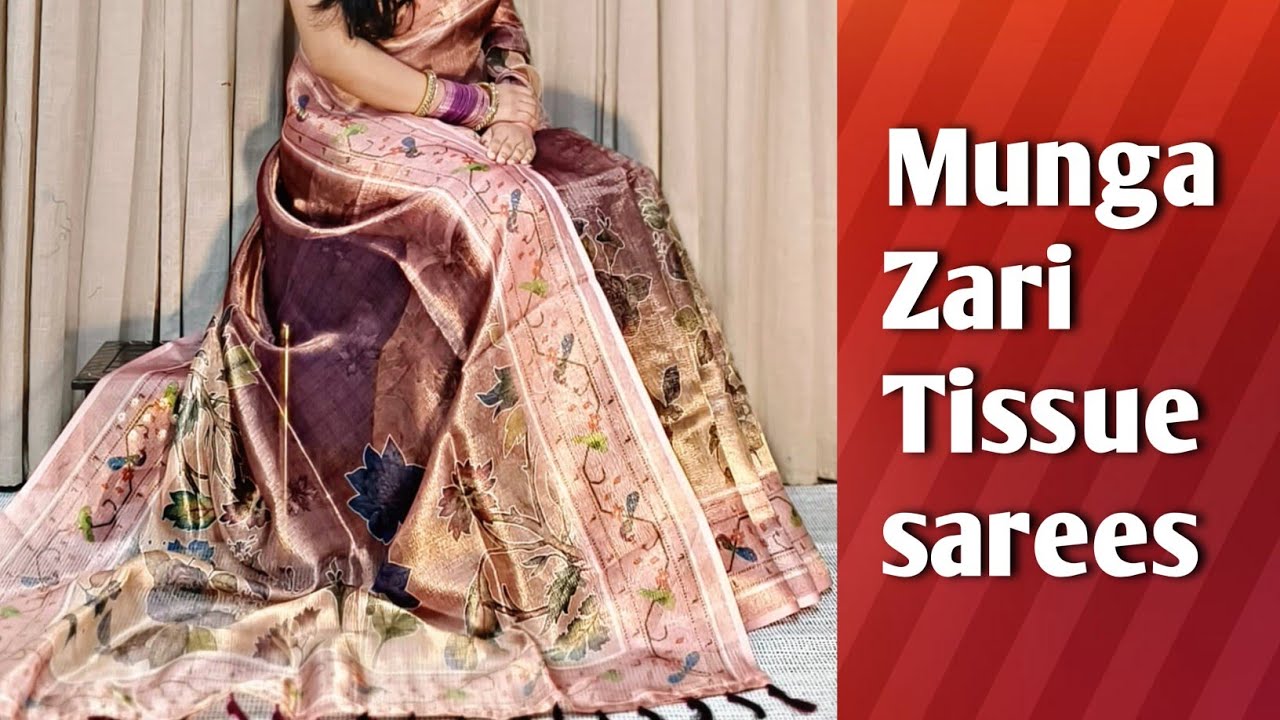 Munga Zari Tissue sarees @TrendySareesCollection  