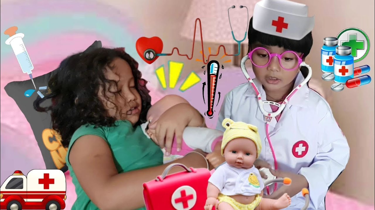 Main Dokter Dokteran Ambulance 💞 Hanum Jadi Dokter Kecil Meriksa Bayi Sakit - Pasienya Ketawa Mulu