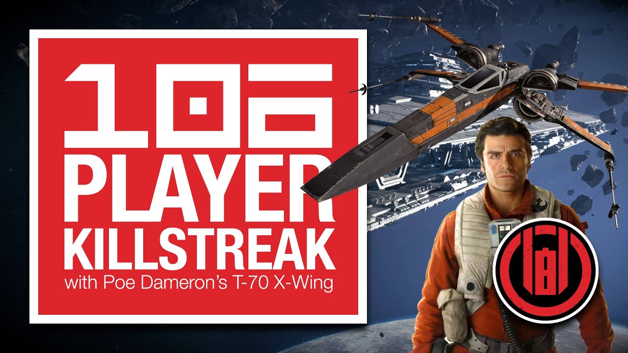 106 Player Killstreak with Poe Dameron's T-70 X-Wing on Unknown Regions [SWBF2: Starfighter Assault]