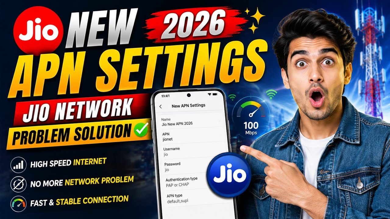 Jio New APN Settings 2026 ✨ | Jio Network Problem Solution ✅| Jio Net Slow Internet Problem Solution