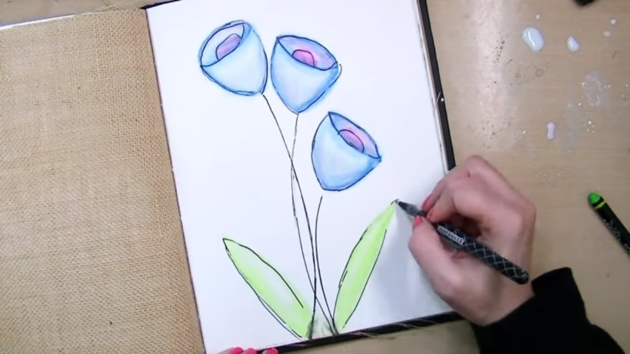 Art Journaling with Scribble Sticks in my Dina Wakley Media Journal