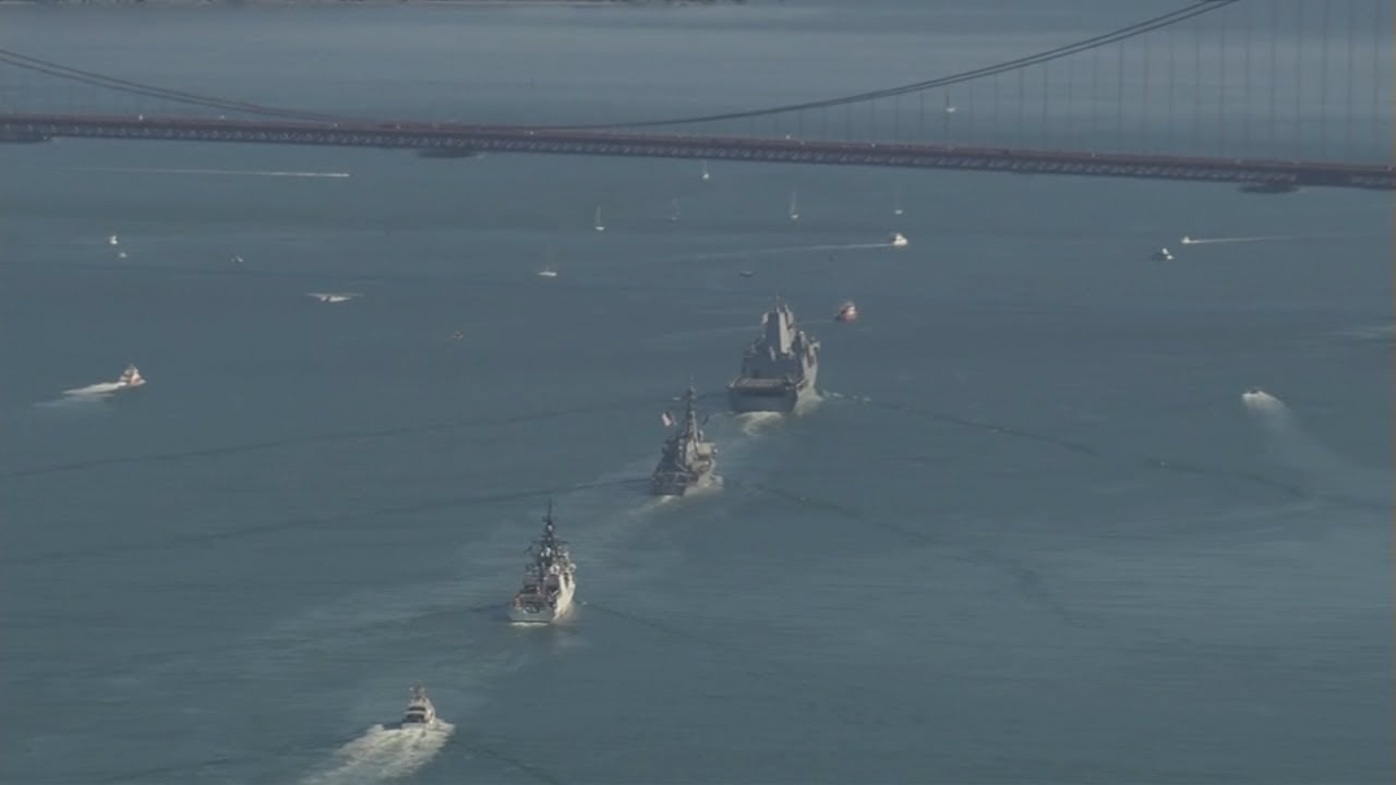 Watch 2024 Parade of Ships moves through SF Bay for Fleet Week