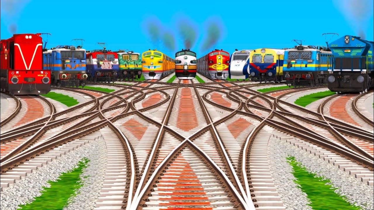 MORE Bhartiy Railgadi VANDE BHART INDIAN EXPRESS CROSSING RAILROAD RISKY tracks ll train Simulator 