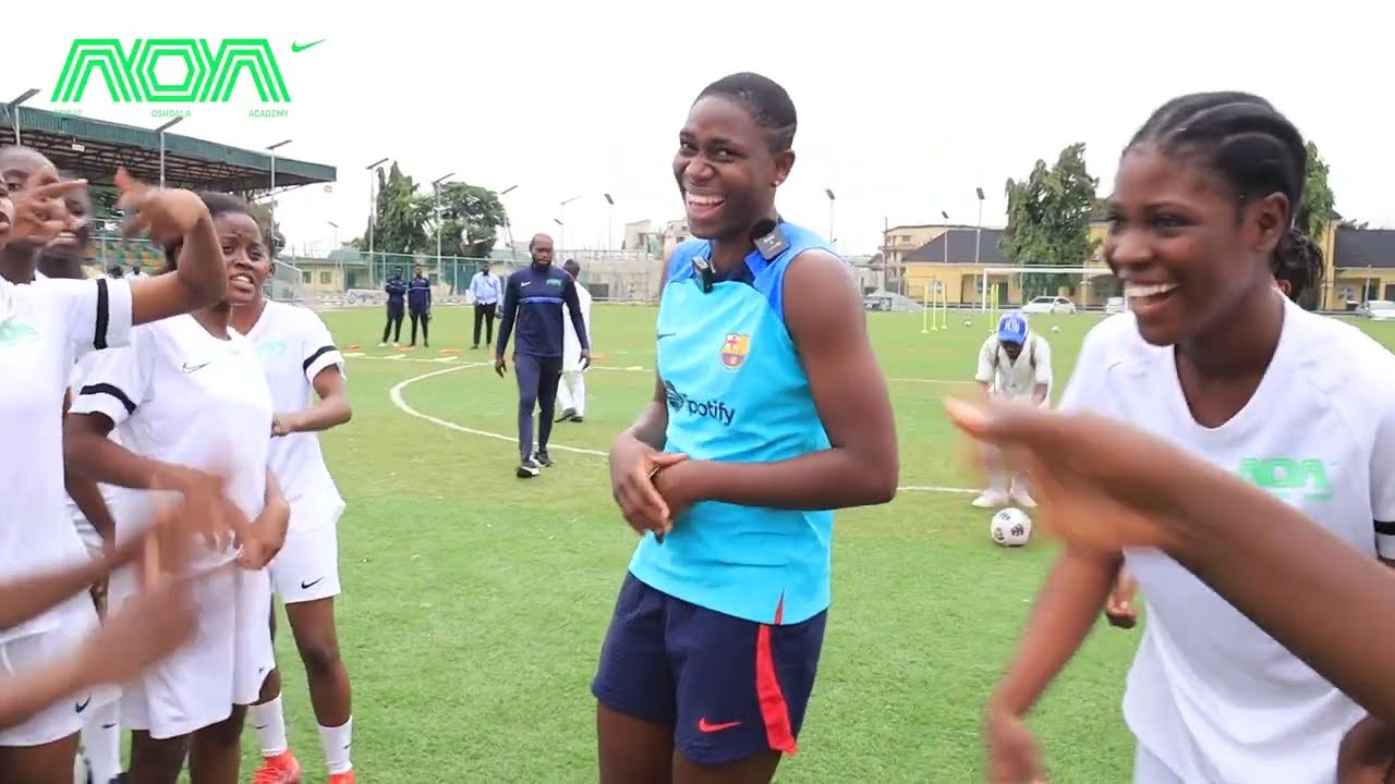 Moment Asisat Oshoala Trains With Academy Girls