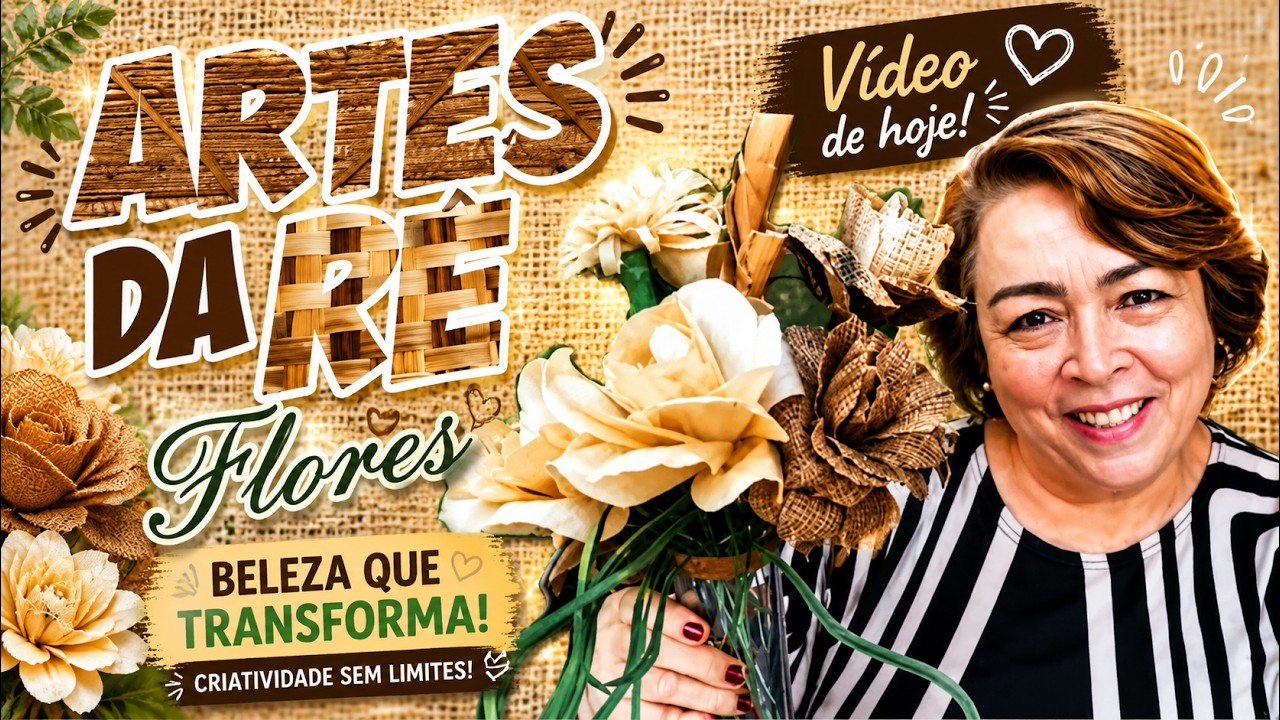 FLORES COM PALHA DE MILHO E FIBRAS DE BANANEIRA. 