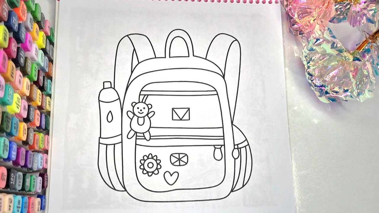 Coloring a Super Cute Backpack! ✨ Relaxing ASMR Coloring Time