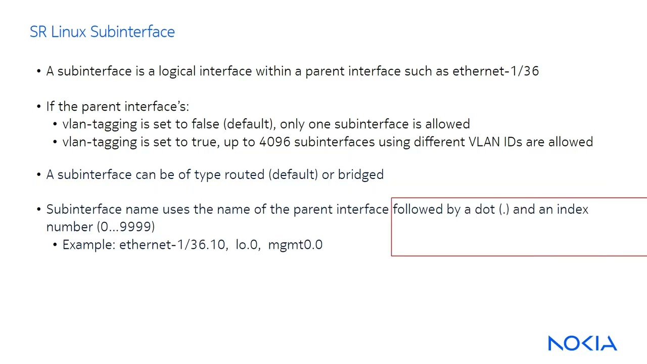 Nokia SR Linux Interfaces: Router Interfaces
