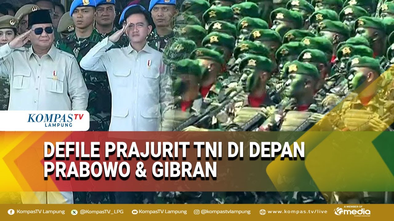 Gagah! Prajurit TNI Tampil dalam Defile di Hadapan Prabowo dan Gibran