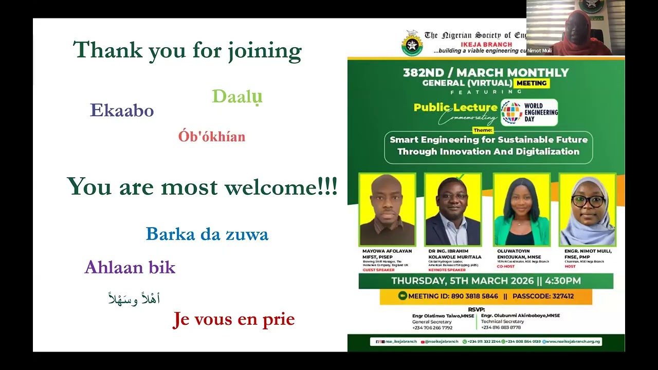 382nd / March 2026 Monthly General Meeting commemorating 2026 World Engineering Day