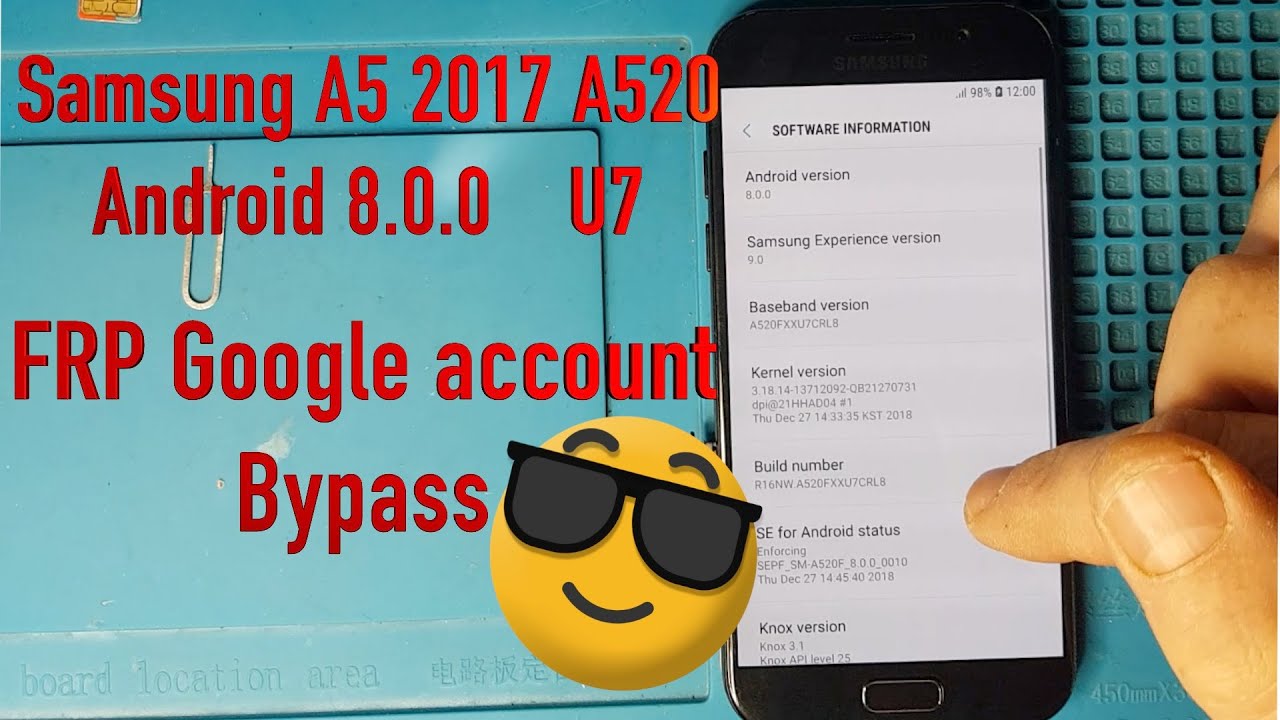 Samsung A520 A5 2017 U7 FRP Google account bypass
