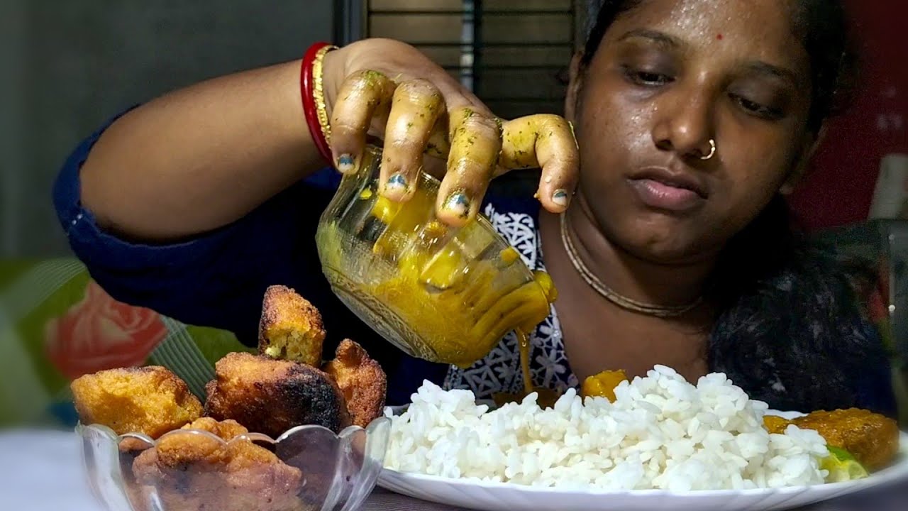 Eating Show Rice with Kharkol Pata bata,Daler Bora Patla Jhol,Eating show lunch @Spicetogari65