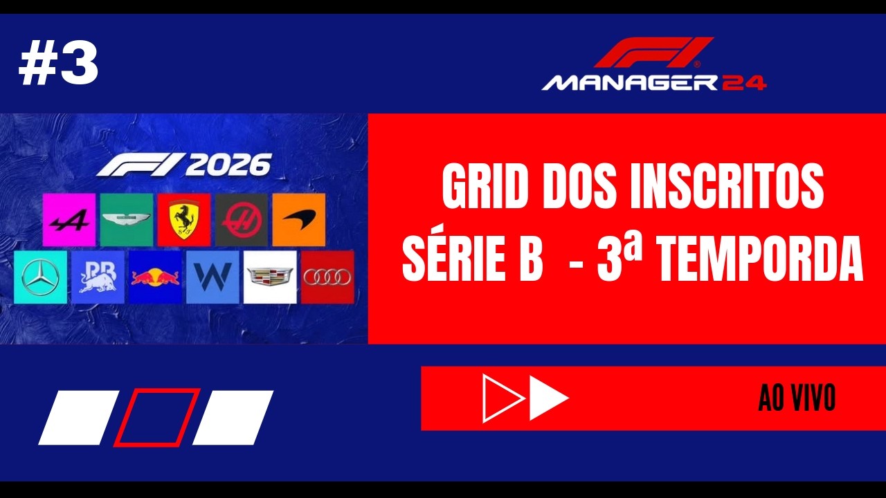 🏎️ F1 MANAGER 24 AO VIVO: SÉRIE B do CAMPEONATO dos INSCRITOS em BUSCA do ACESSO!