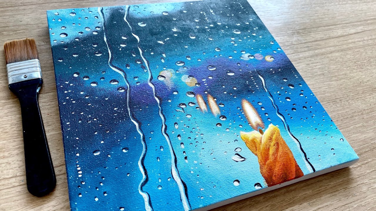 Rainy Day Acrylic Painting for Beginners / Step by Step / Daily Challenge #103