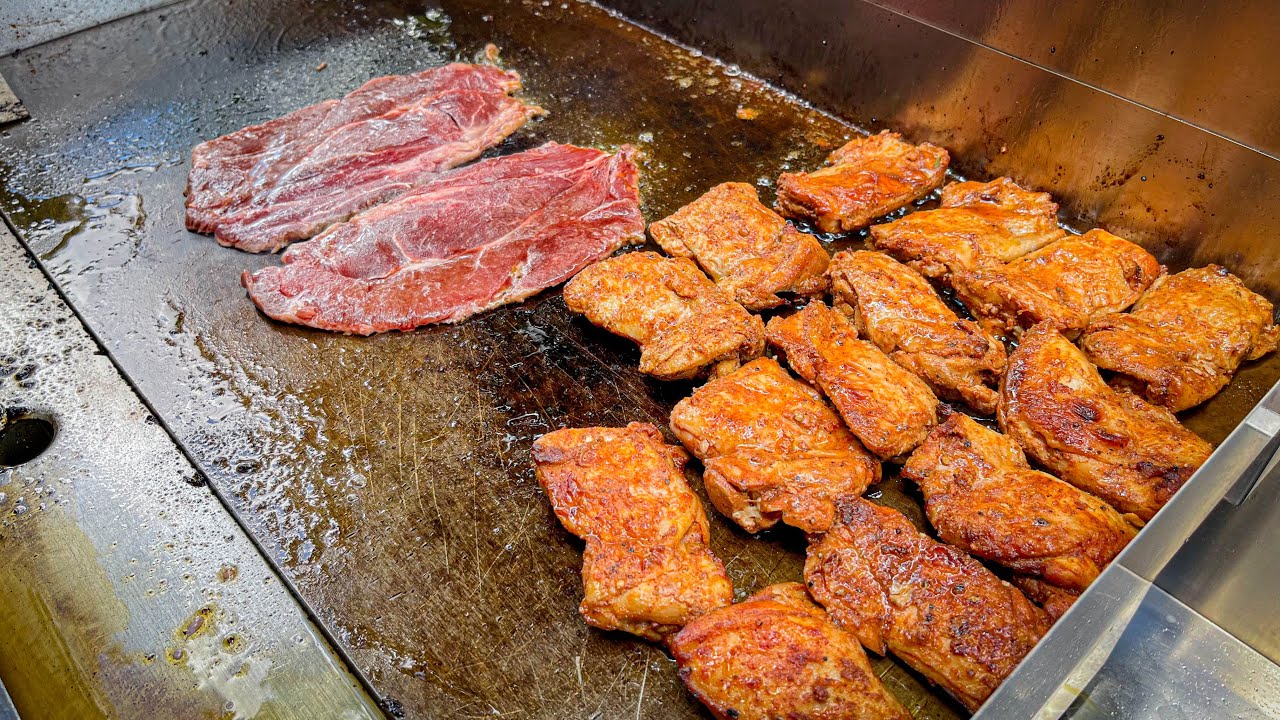 Most famous steak beef, Pork & Chicken Cambodia street food