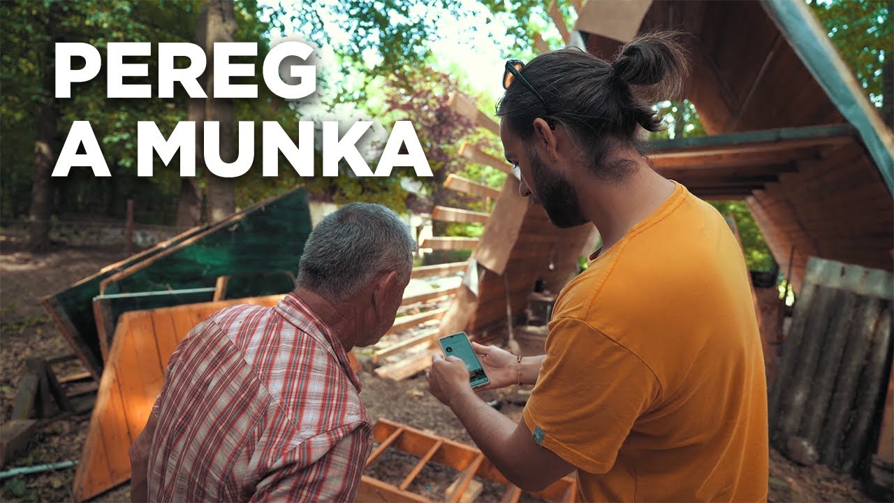 Kabinka Vlog 2. epizód. Épül a Kabinka erdei A-frame háza. Fatelep, ácsmunkák, mulatós, vargánya.