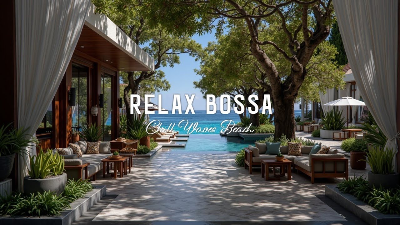 Атмосфера кофейни и океанские волны для учебы и концентрации