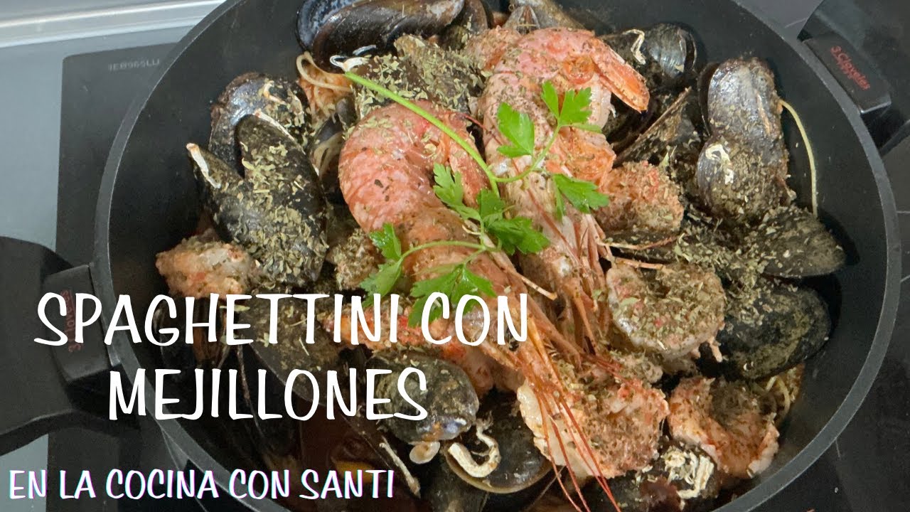 Spaghettini con mejillones. Una receta de pasta con todo el sabor del mar.
