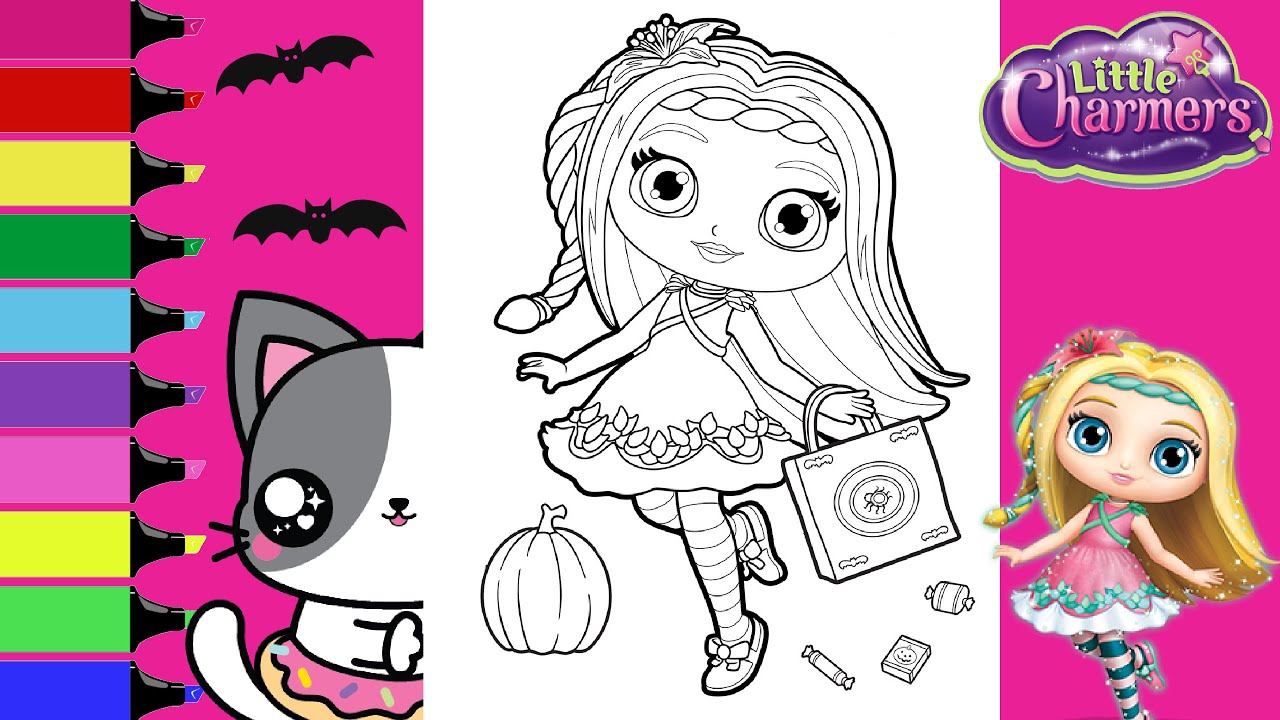Coloring Little Charmers Posie Trick or Treat Fun Coloring Book Pages | Sprinkled Donuts JR