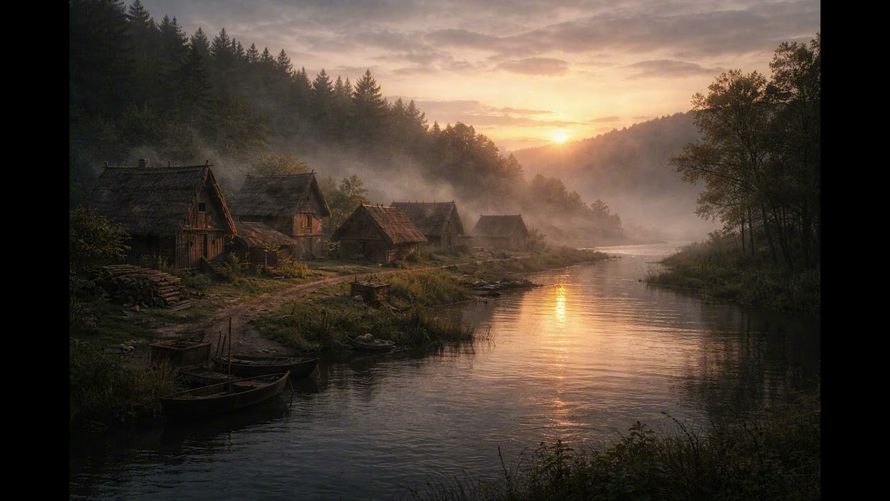 In the Quiet Between | A Celtic Village by the River | Calm Medieval Ambience [No Ads]