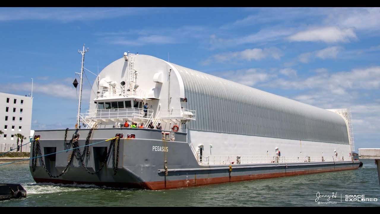 NASA's Pegasus barge arrives, carrying the core for Artemis